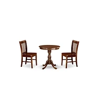 East West Furniture 3-Pc Dining Room Table Set