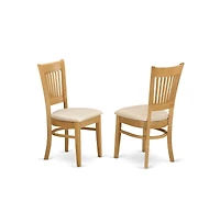 East West Furniture 3-Pc Modern Dining Room Table Set - 2 Dining Room Chairs and 1 Kitchen Dining Table (Oak Finish)