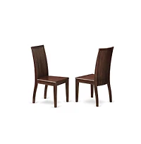 East West Furniture 3 Piece Dropleaf Dining Table Set - Mahogany Wood Table and 2 Mahogany Kitchen Table Chairs with Slatted Back - Mahogany Finish
