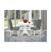 East West Furniture Dining Room Set Linen White
