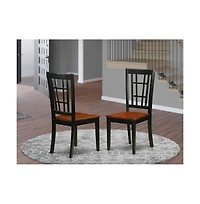 East West Furniture Dining Room Set Black & Cherry