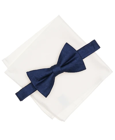 Alfani Men's Geo-Pattern Bow Tie & Solid Pocket Square Set, Exclusively at Macy's