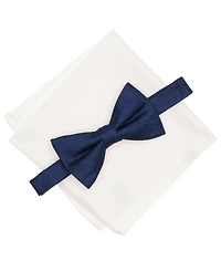 Alfani Men's Geo-Pattern Bow Tie & Solid Pocket Square Set, Exclusively at Macy's
