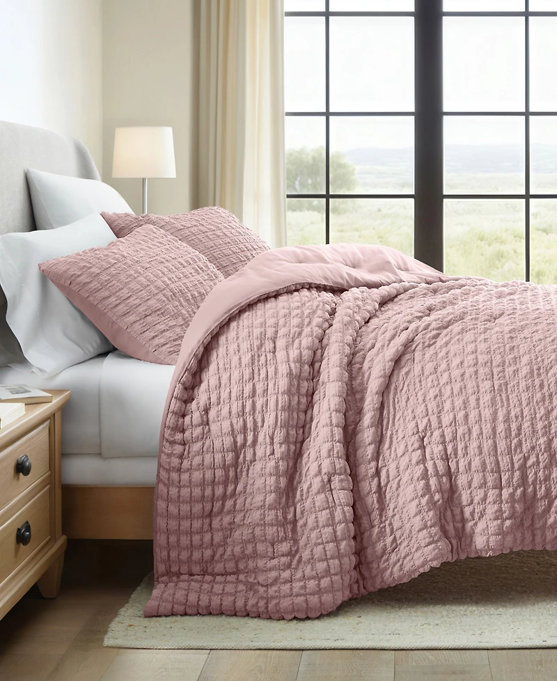 Ienjoy Home Textured Seersucker Box 3-Pc. Comforter Set, Twin/Twin Xl