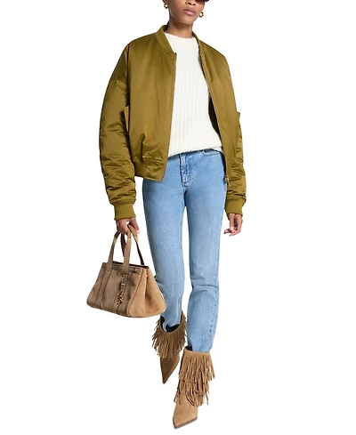 Michael Kors Women's Zip Front Filled Bomber Jacket