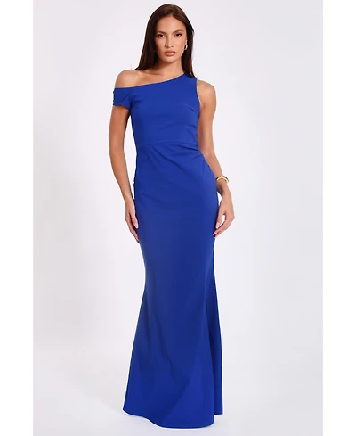 Quiz Women's Bengaline Strap Off Shoulder Wrap Maxi Dress