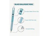 Htutwoo 18 Pcs Ballpoint Pens Medium Point 1mm Black Ink Work Pen With Super Soft Grip Ball Point Pen For Men Women Retractable Office Pens