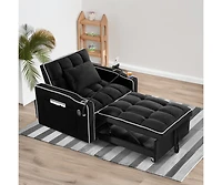 Maison Boucle Tufted Twin Daybed with Pull-Out Trundle, Upholstered Sofa Bed Arms for Small Spaces or Living Room-Maison