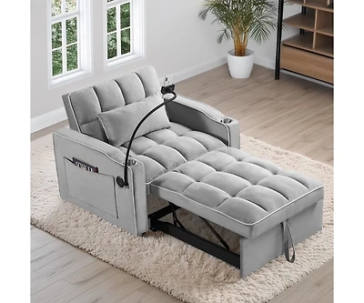 Maison Boucle Tufted Twin Daybed with Pull-Out Trundle, Upholstered Sofa Bed with Arms for Small Spaces or Living Room-Maison Boucle