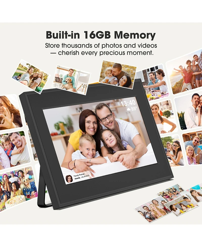 Sugift 10.1" WiFi Digital Picture Frame with Ips Touchscreen and 16GB Storage Auto Rotate Share Photos and Videos