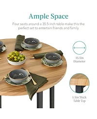 Best Choice Products 5-Piece Modern Round Counter Height Dining Set w/ 4 Chairs, 1.5in Thick Table