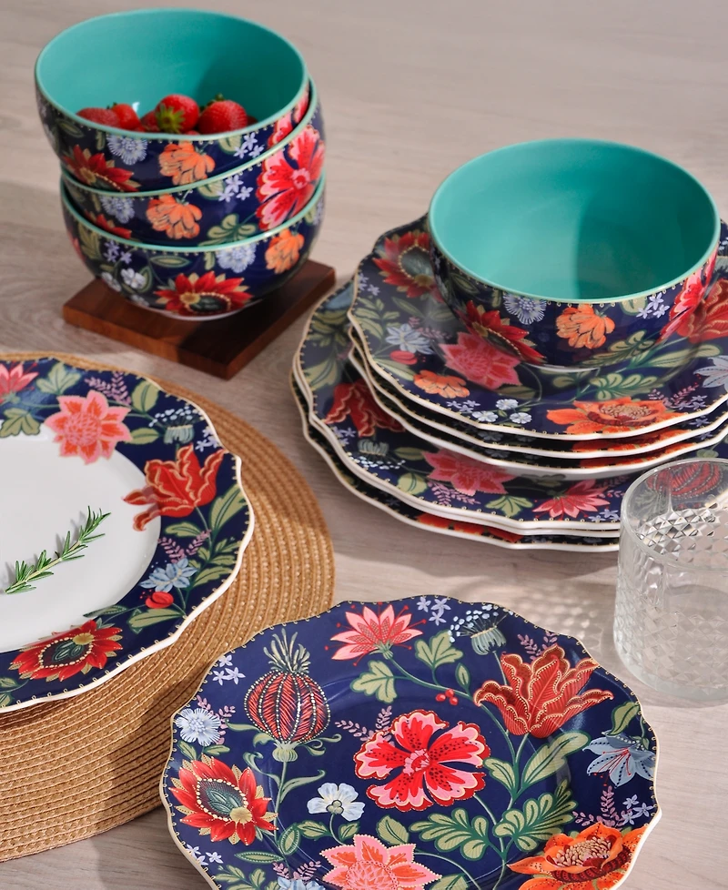 222 Fifth Chintz 12-Pc. Dinnerware Set, Service for 4