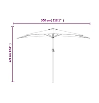 vidaXL Garden Parasol Anthracite Polyester Fabric 118.1 x 61.0 in
