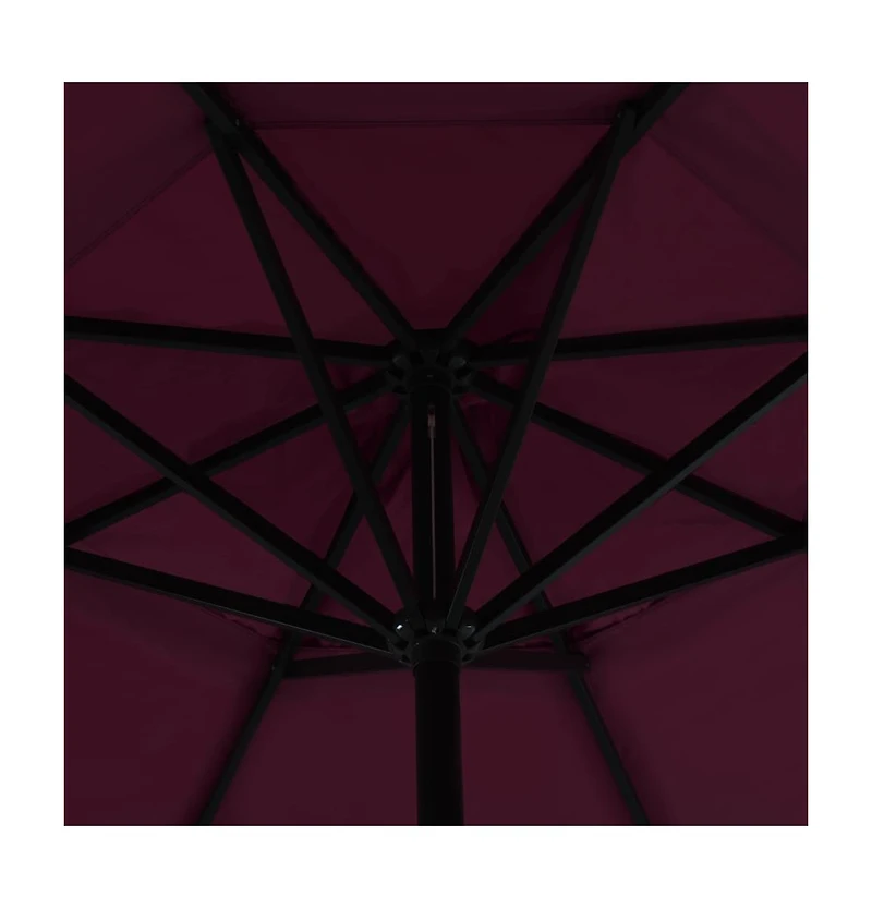 vidaXL Garden Parasol Bordeaux Red Polyester, Aluminum Extra Large