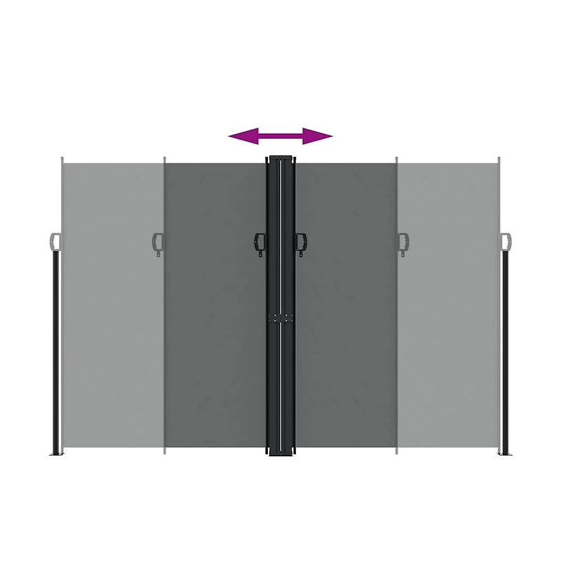 vidaXL Retractable Side Awning Anthracite 100% polyester with a Pu coating