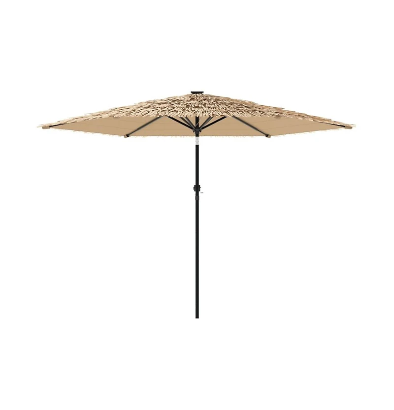 vidaXL Garden Parasol Brown Polyester Large Foldable Garden Parasol
