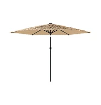 vidaXL Garden Parasol Brown Polyester Large Foldable Garden Parasol