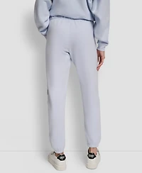 Dkny Women's Exploded Rhinestone Varsity Logo High Rise Relaxed Jogger