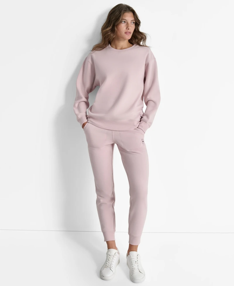 Dkny Women's Tonal Logo Patch Crewneck Sweatshirt