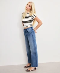 Good American Women's Waist Palazzo Cropped Jeans