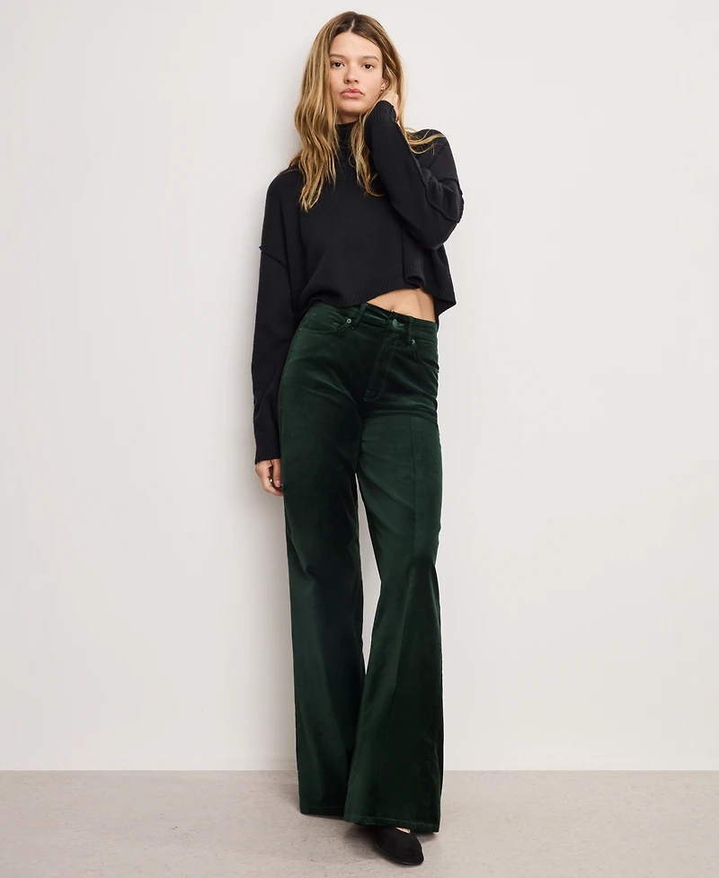 Good American Women's Velvet High Rise Palazzo Jeans