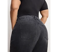 Good American Women's Skate Cropped Wide Leg Jeans