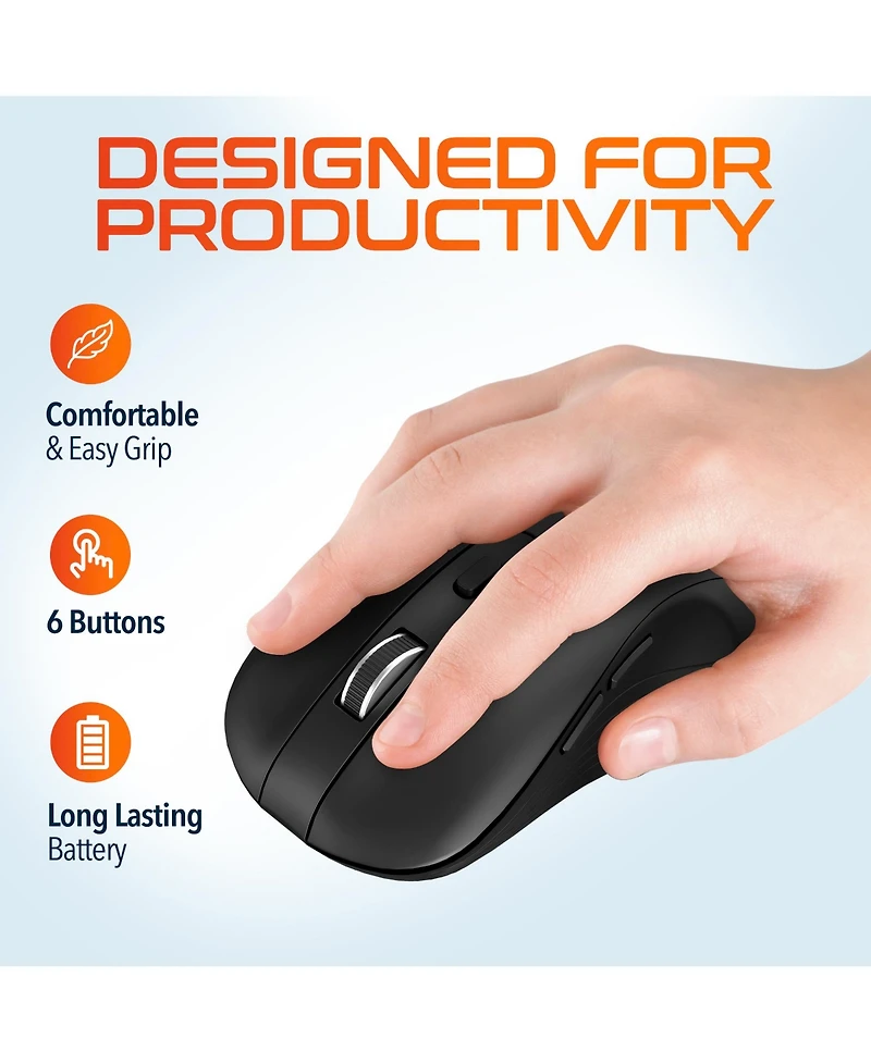 Delton S8 Optical Wireless Mouse, 6 Buttons, 3 Dpi Levels (DMS8-wb)
