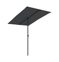 vidaXL Garden Parasol Black Polyester, Aluminum 6.6 x 4.9 ft Rotatable