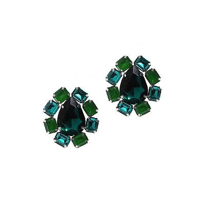 Sohi Crystal Pear Stud Earrings
