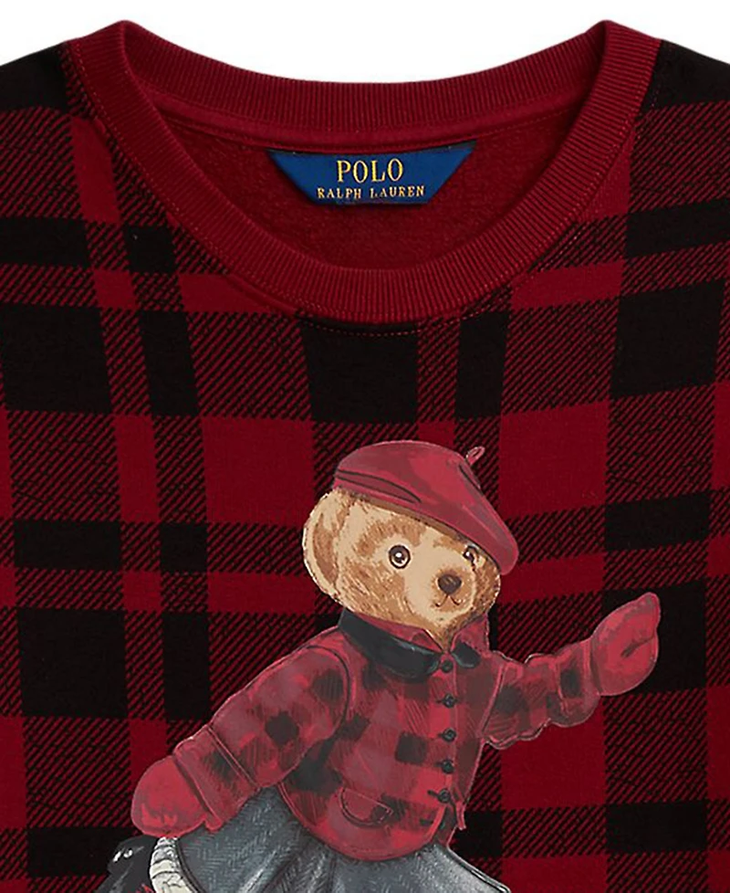 Polo Ralph Lauren Girls 7-16 Plaid Long Sleeve Sweatshirt