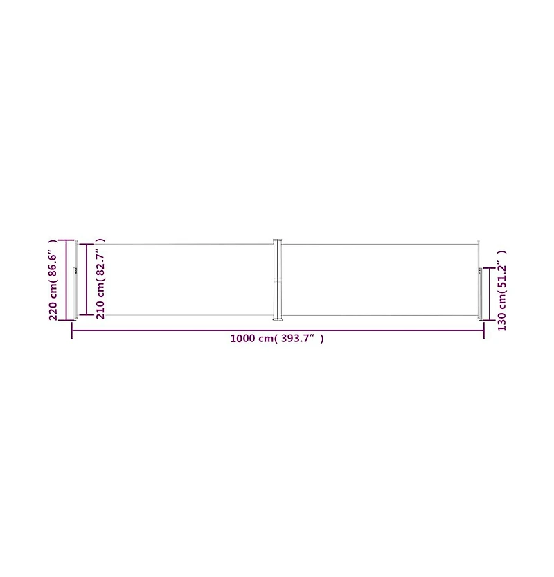 vidaXL Side Awning Cream
