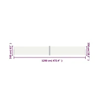 Side Awning Cream Polyester with Pu coating, steel, aluminum Large