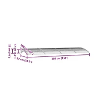 vidaXL Door Canopy Black Polycarbonate, Abs, Aluminum Large Durable