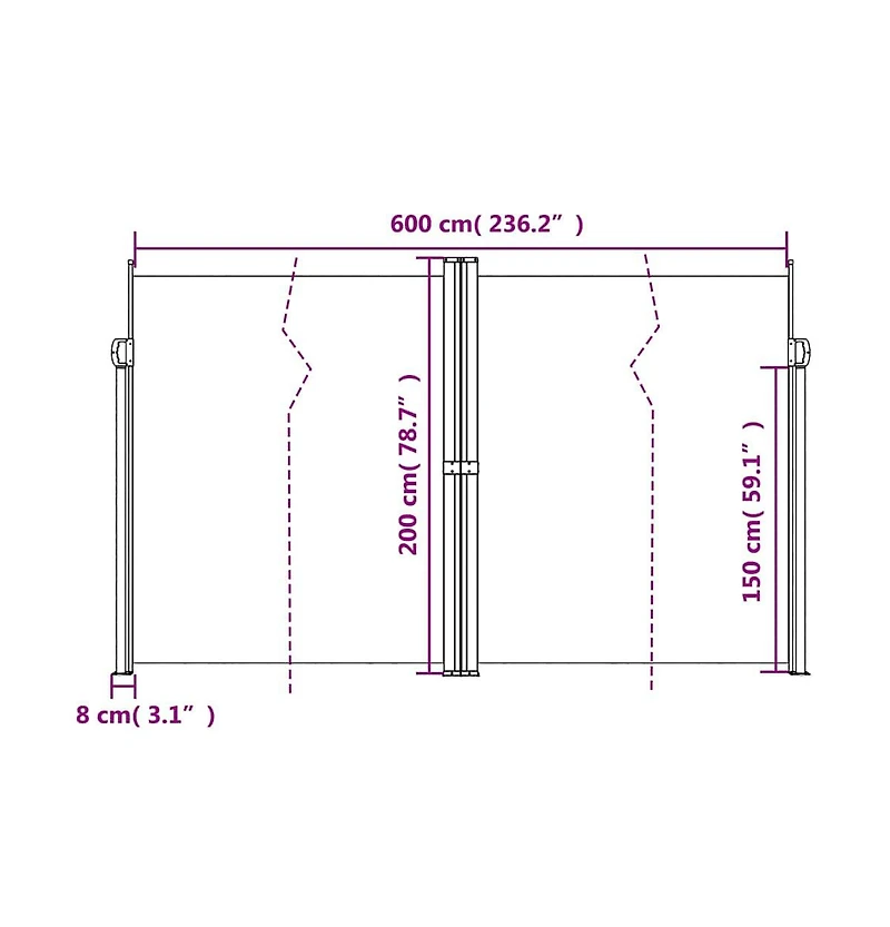 vidaXL Retractable Side Awning Anthracite