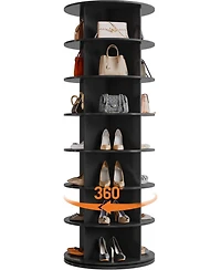 Gaomon 7-Tier 360° Rotating Shoe Rack – Freestanding, vertical spinning organizer for compact shoe storage.