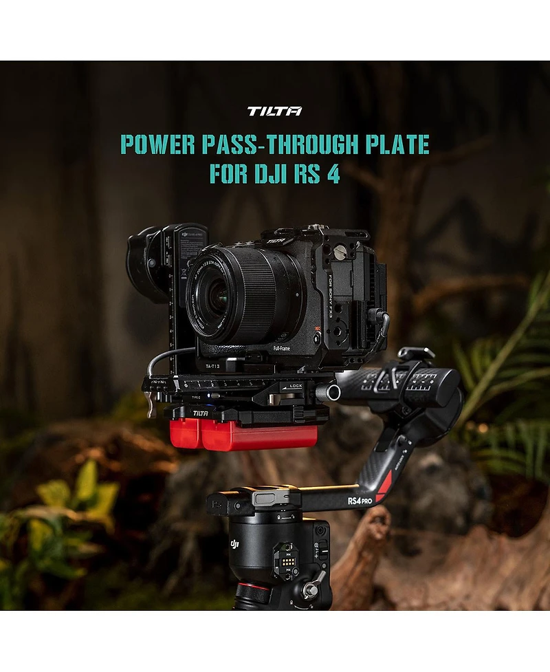 Tilta Battery Plate to Dji Rs 4 Power Pass-Through Plate Kit for V Mount