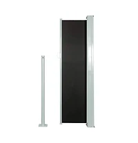 vidaXL Side Awning Black Steel frame, 100% polyester with Pu coating