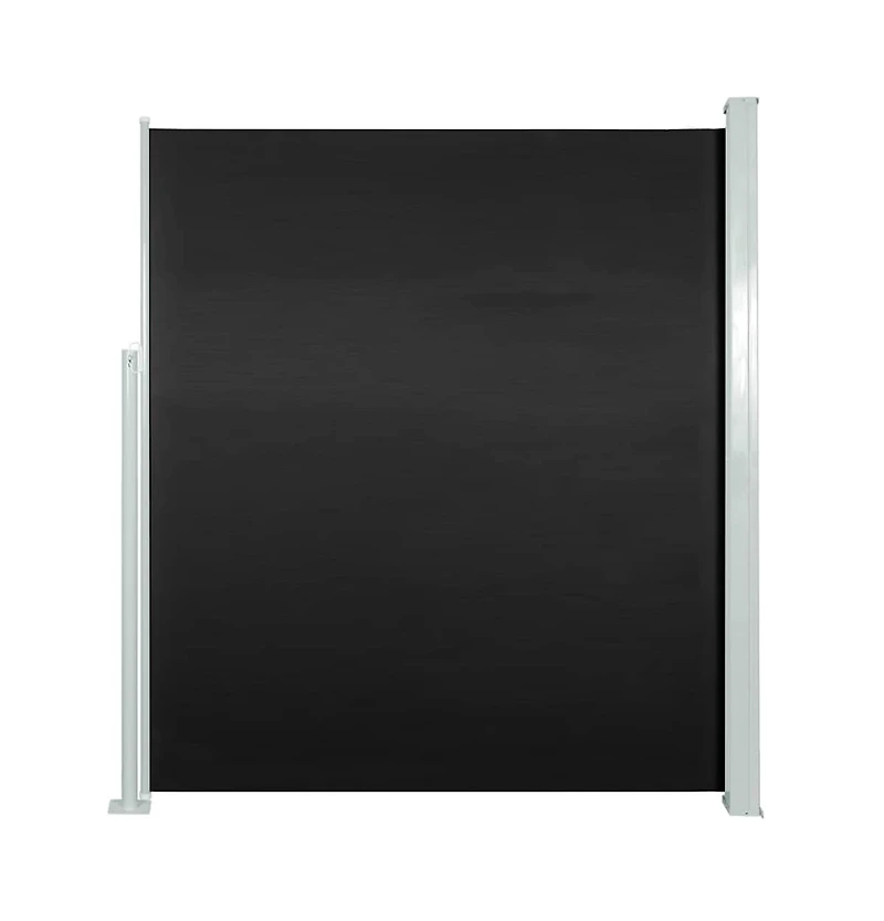 vidaXL Side Awning Black Steel frame, 100% polyester with Pu coating