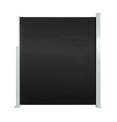 vidaXL Side Awning Black Steel frame, 100% polyester with Pu coating