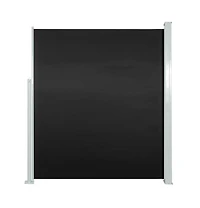 vidaXL Side Awning Black Steel frame, 100% polyester with Pu coating