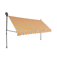 vidaXL Retractable Awning Yellow and Blue Polyester with Pu coating, Steel