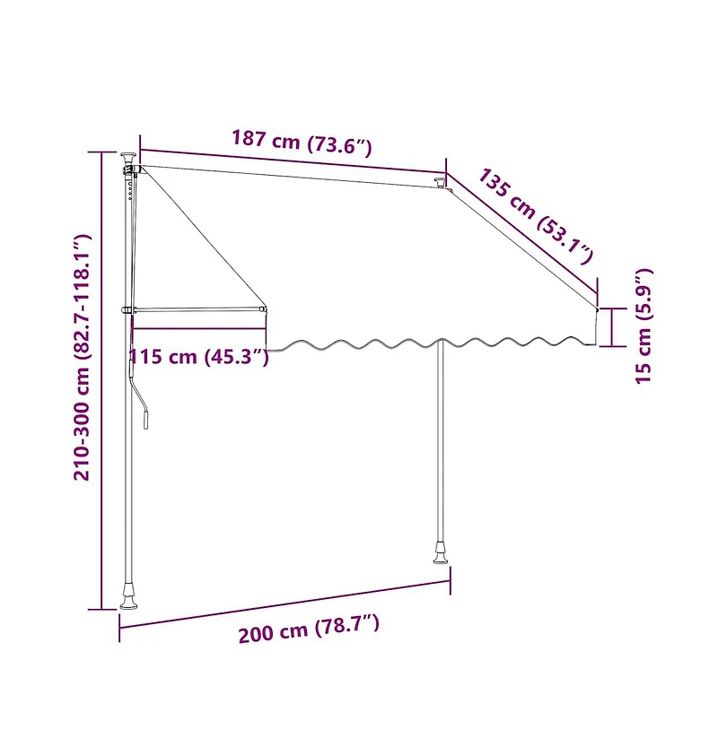vidaXL Retractable Awning Orange and Brown