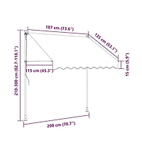 vidaXL Retractable Awning Orange and Brown
