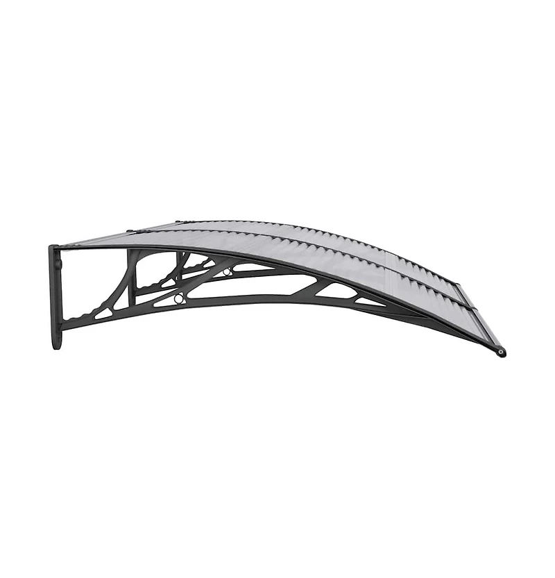 vidaXL Door Canopy Black Polycarbonate, Abs, Aluminum 59.1 x 39.4 in