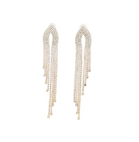 Sohi Women's Silver Bling Cluster Drop Earrings