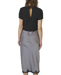 Central Park West Women's Celeste Lace And Sweater Combo Dress