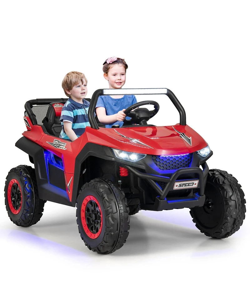 12V 2-Seater Kids Ride on Utv with Slow Start Function Music-Red
