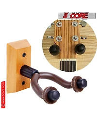 5 Core Guitar Wall Mount Hanger 2Pack U-Shaped Wood Guitar Wall Hook Stand - Gh Wd 2PCS