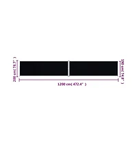 vidaXL Side Awning Black Polyester with Pu coating, steel, aluminum