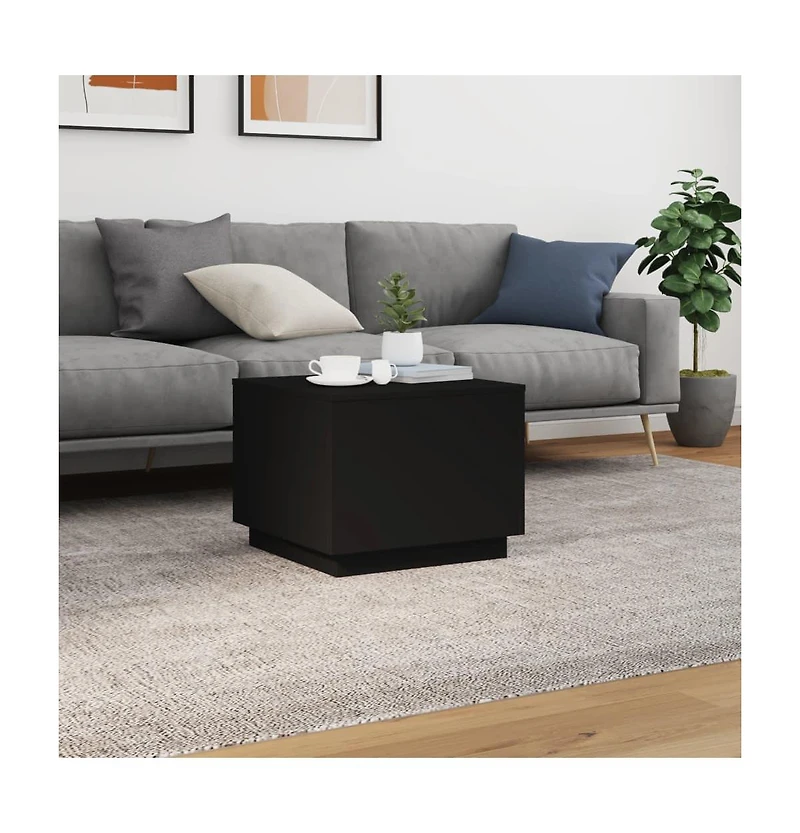 vidaXL Coffee Table Black Engineered wood 19.7 in x 19.7 in x 15.7 in